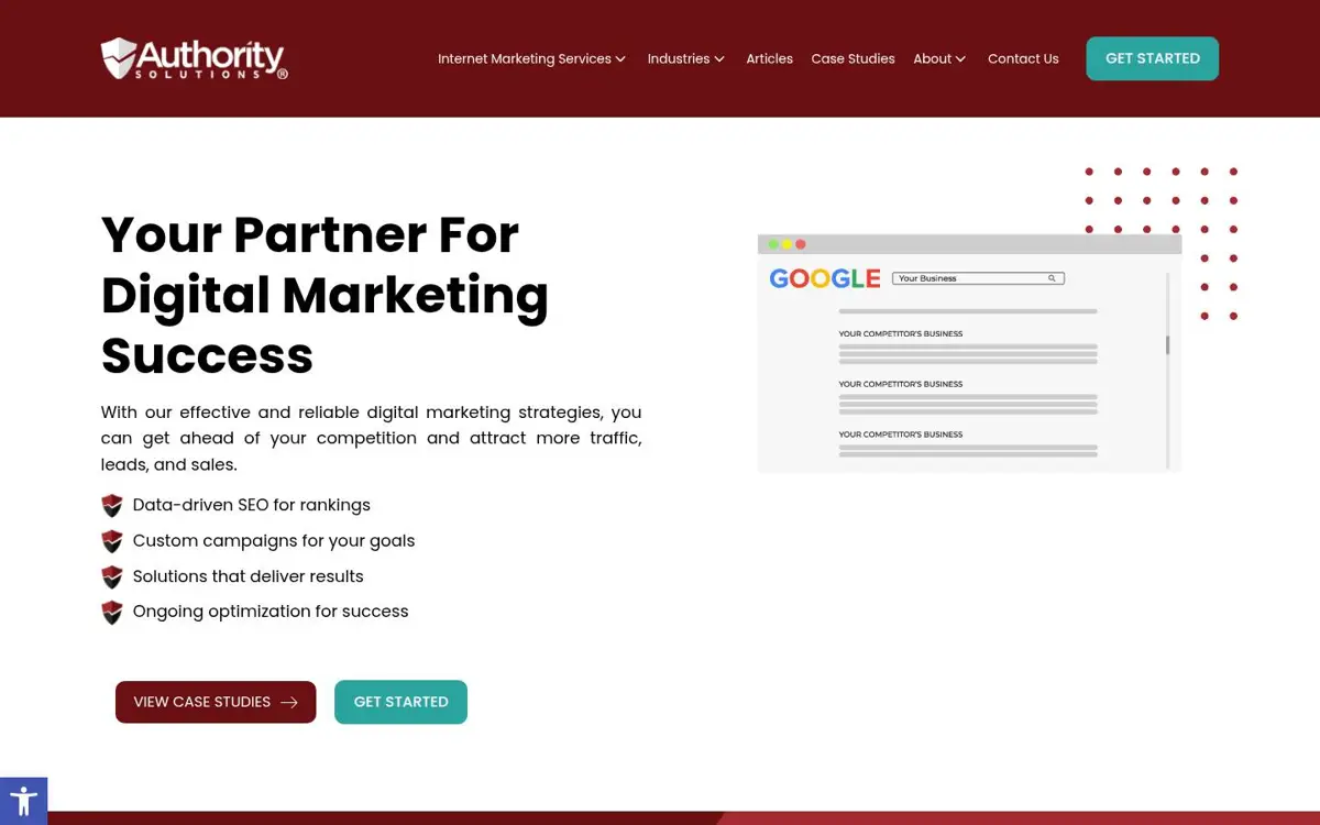 Homepage of Authority Solutions®