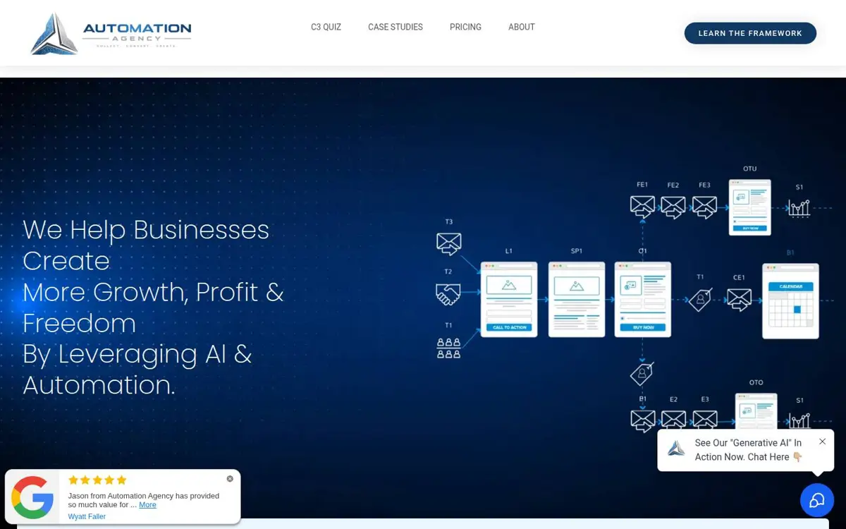 Homepage of Automation Marketing Agency