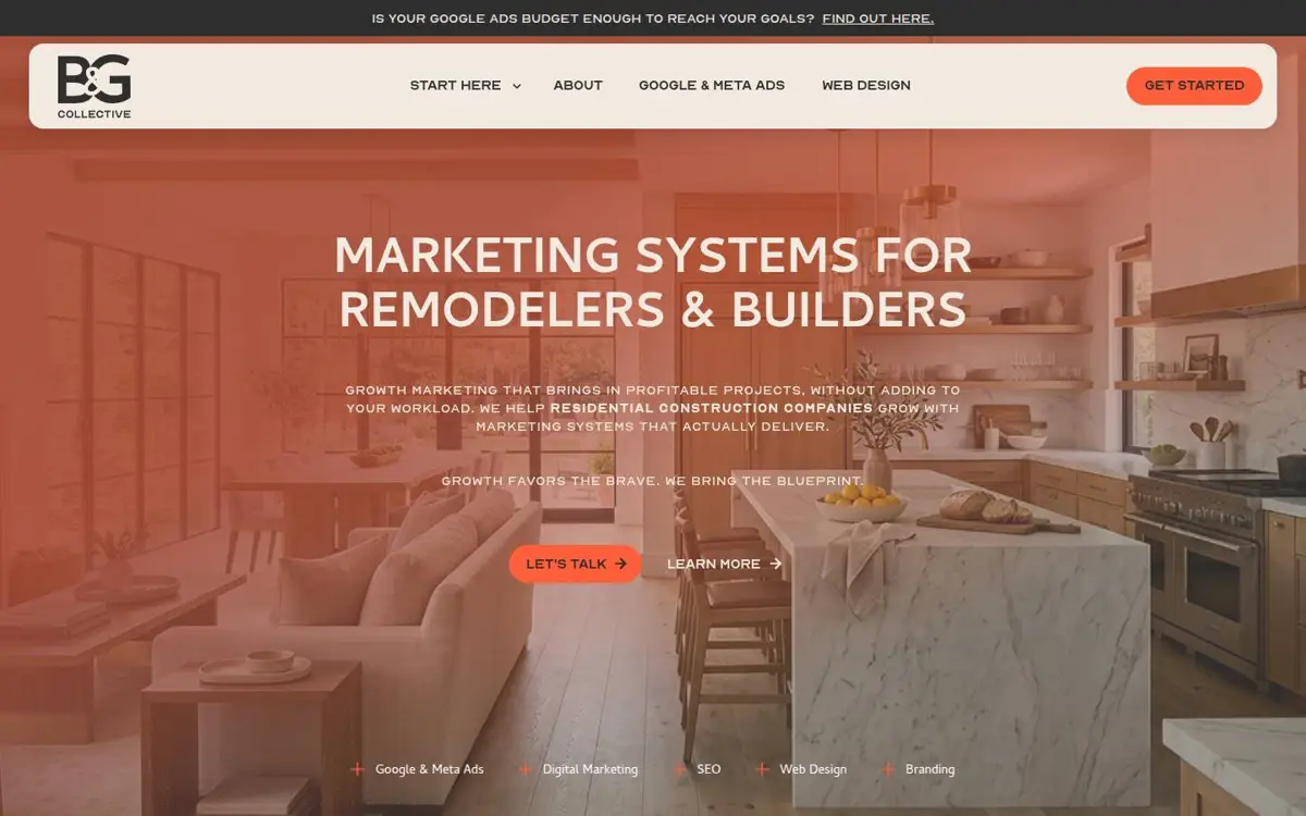 Homepage of B&G Collective