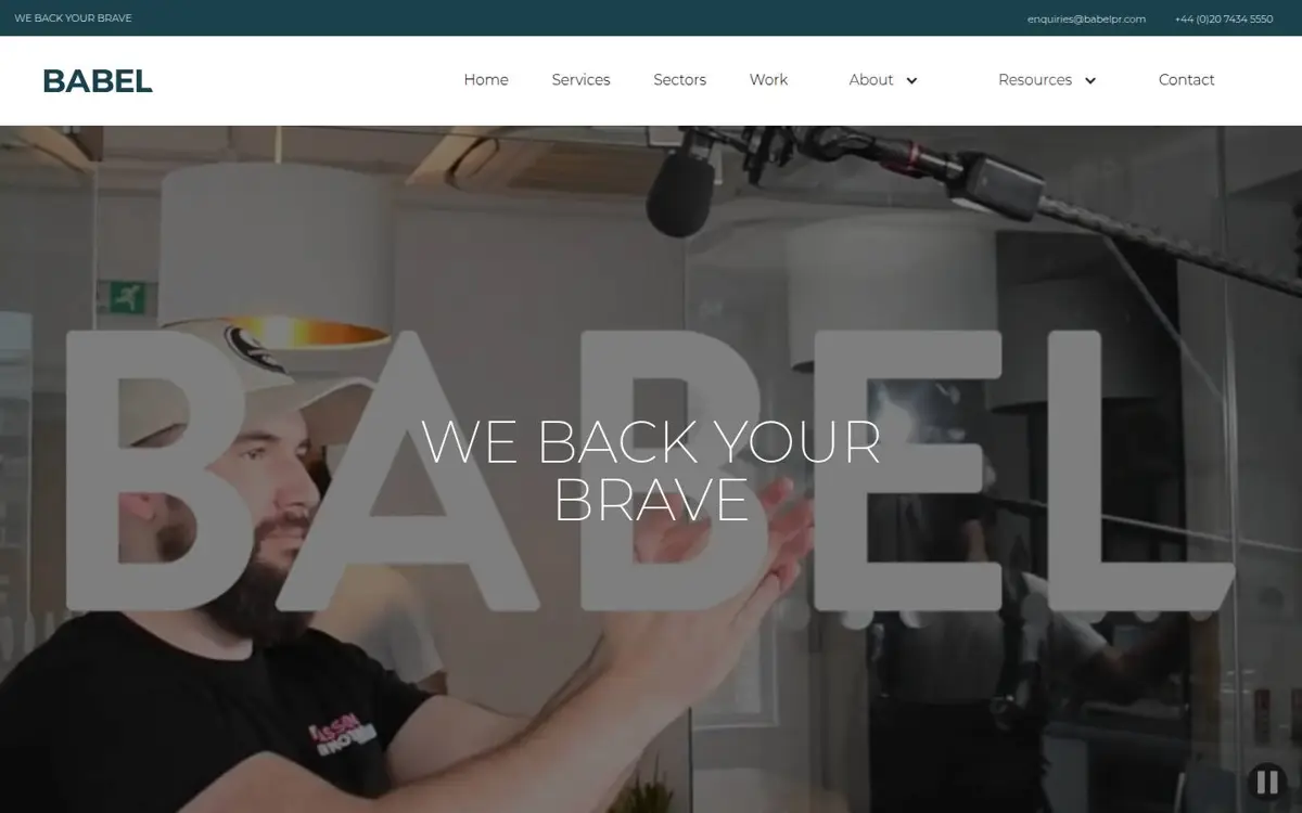 Homepage of Babel PR