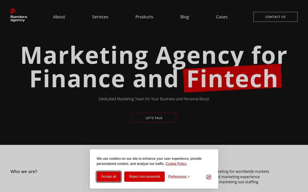 Homepage of Bandera Agency