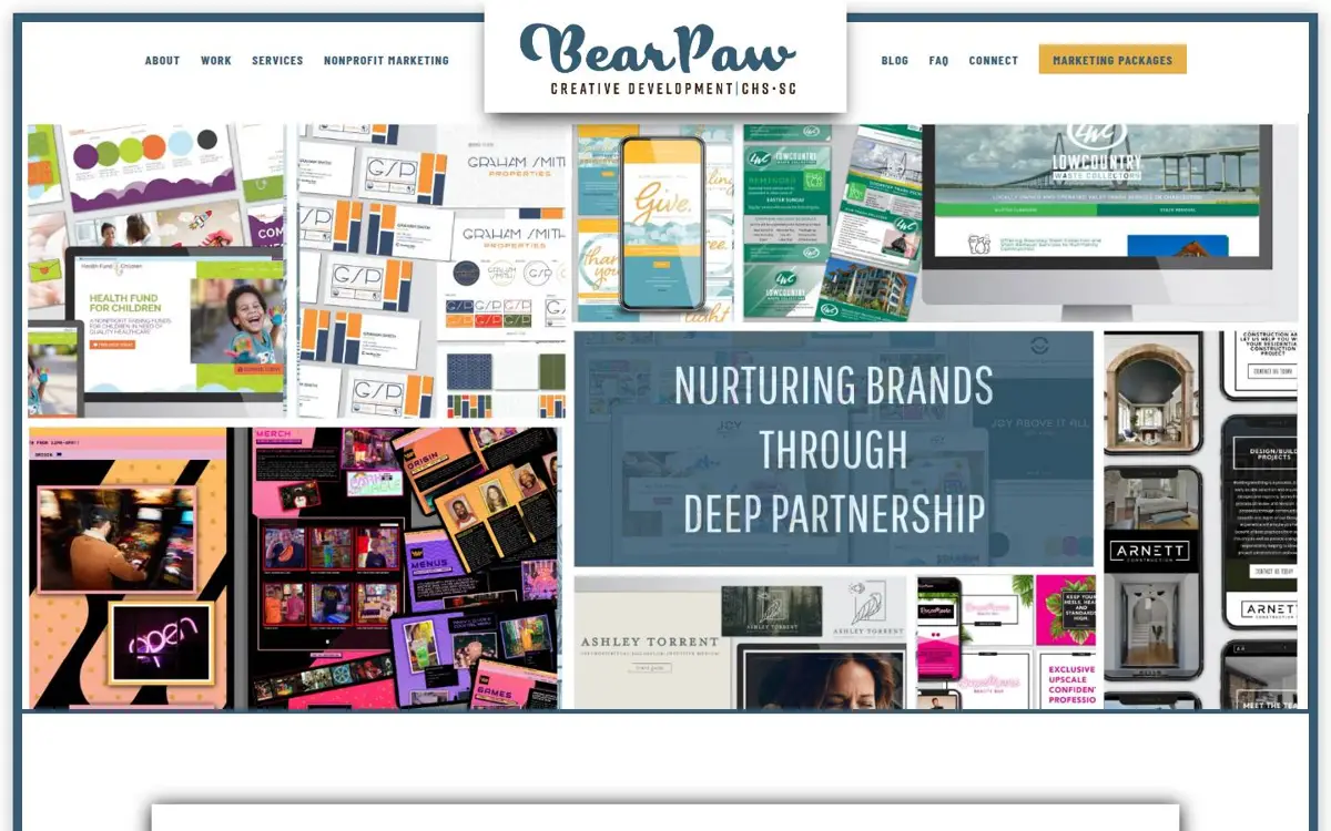 Homepage of Bear Paw Creative Development
