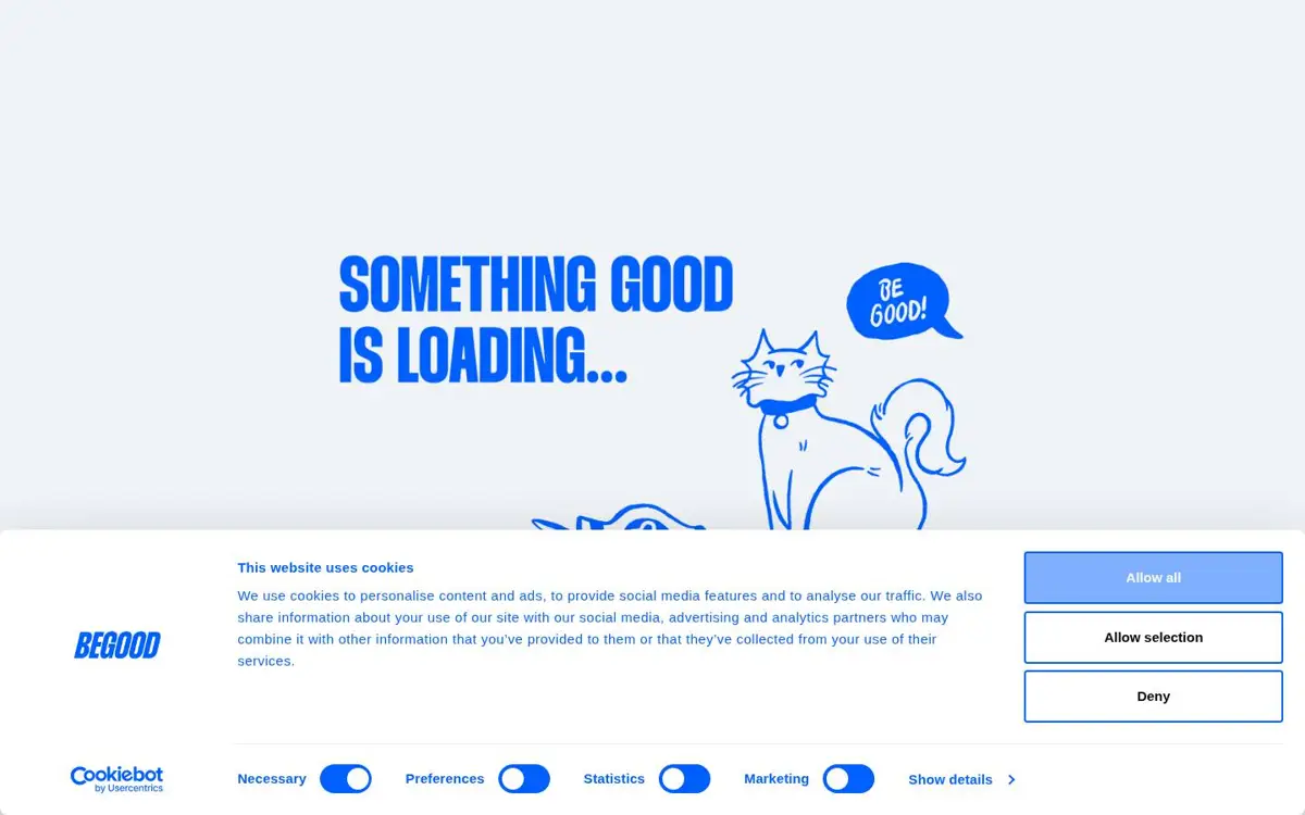 Homepage of BEGOOD Agency