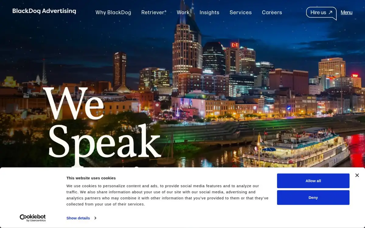 Homepage of BlackDog Advertising