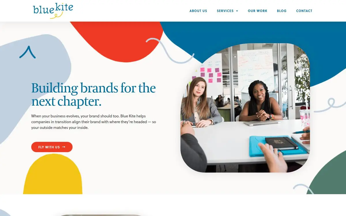 Homepage of Blue Kite Marketing