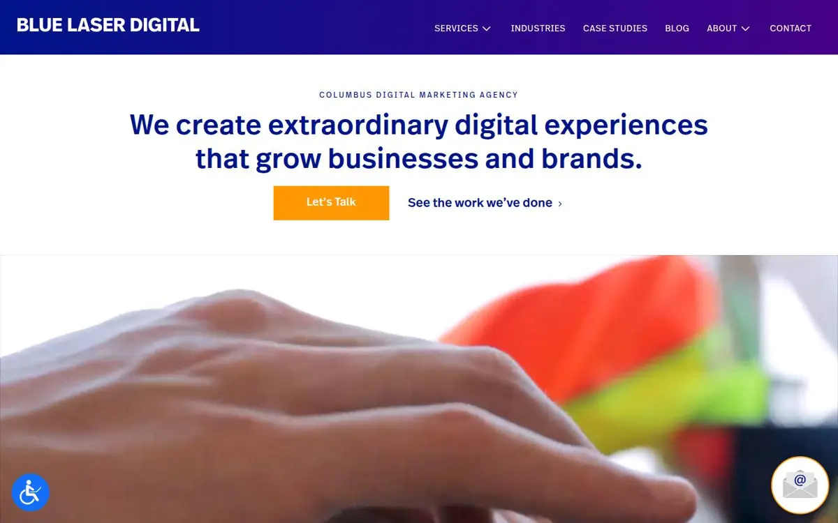 Homepage of Blue Laser Digital