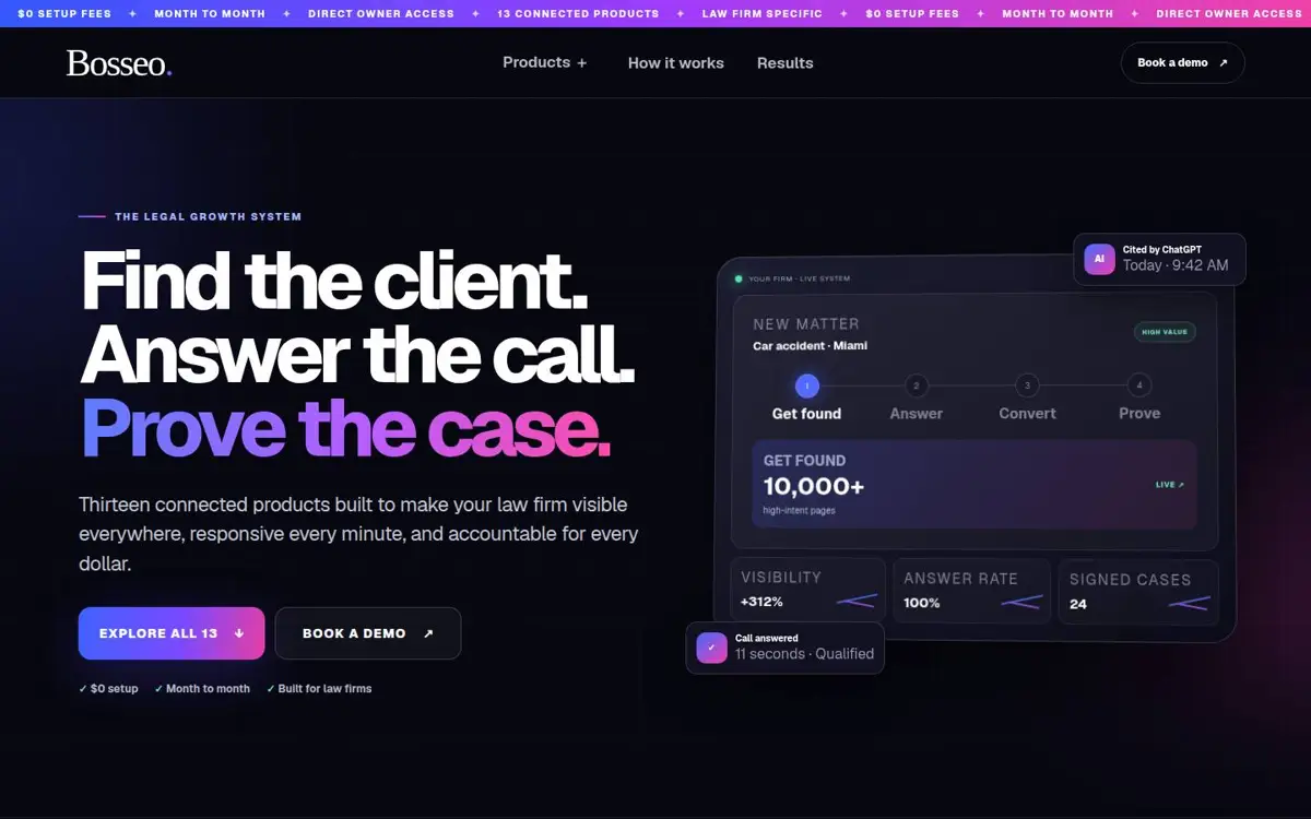 Homepage of BosSEO