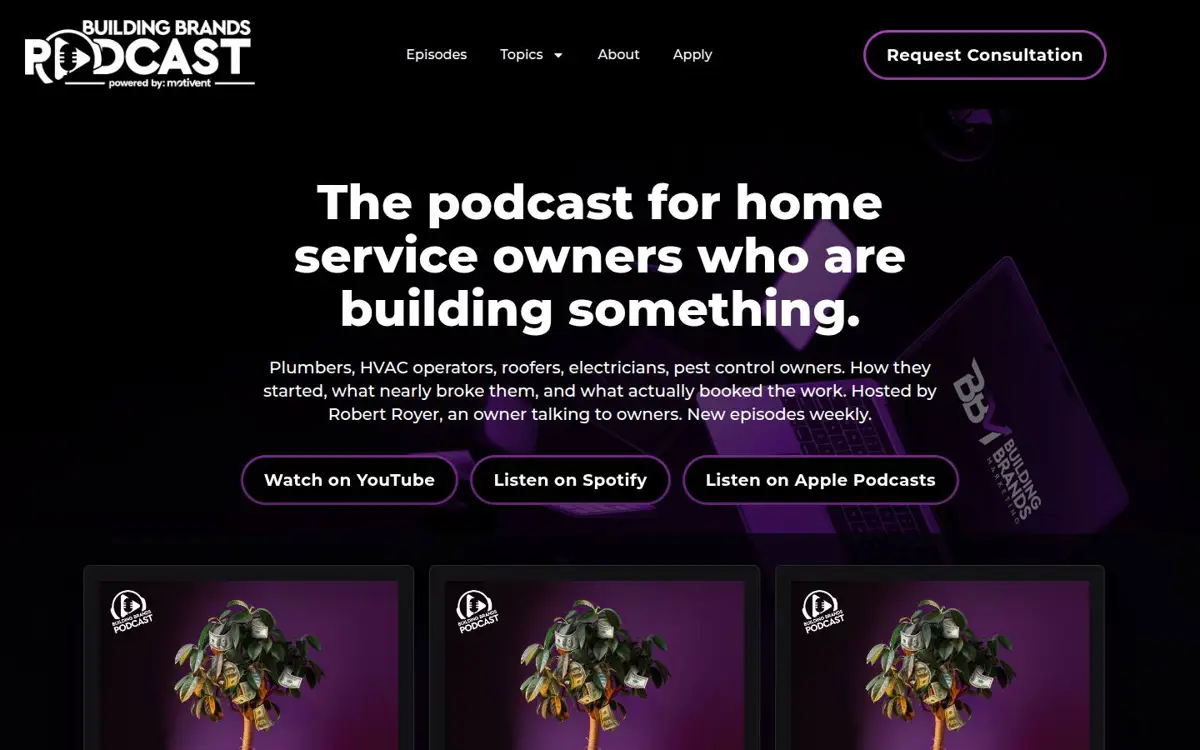 Homepage of Building Brands Marketing