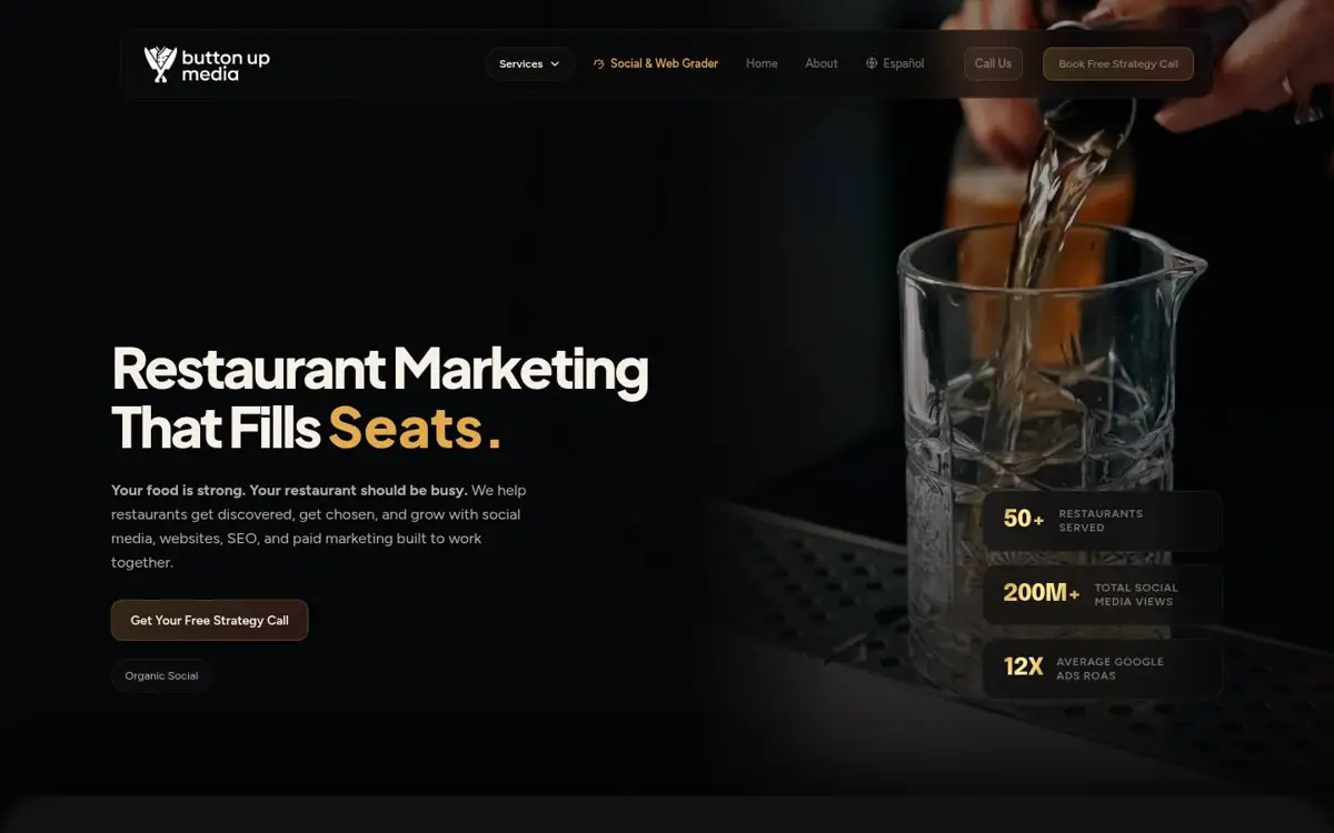 Homepage of Button Up Media
