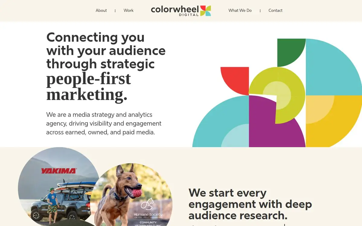 Homepage of Colorwheel Digital