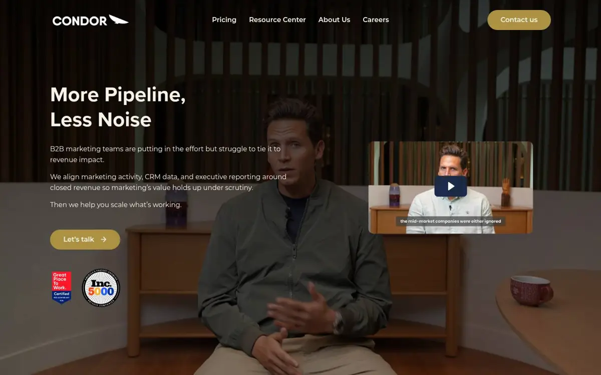 Homepage of Condor Digital Services LLC