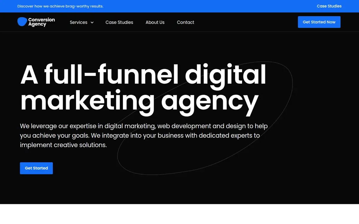 Homepage of Conversion Agency