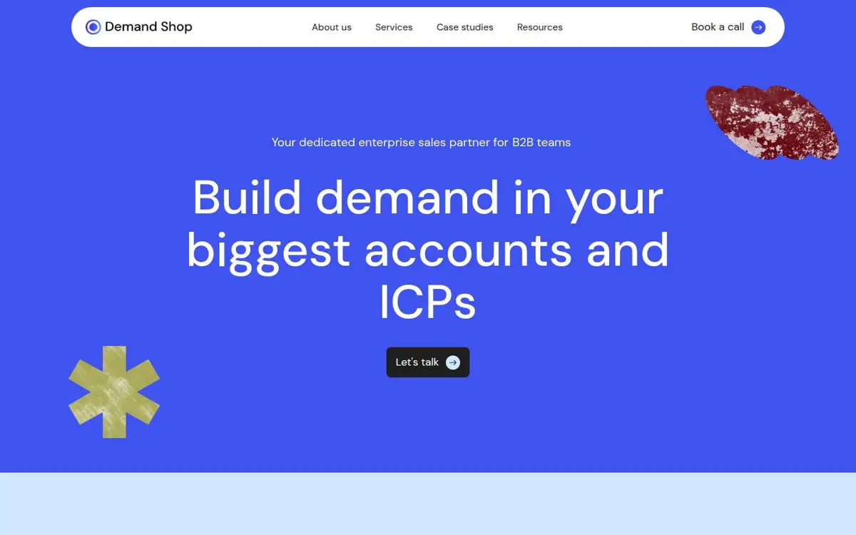 Homepage of Demand Shop