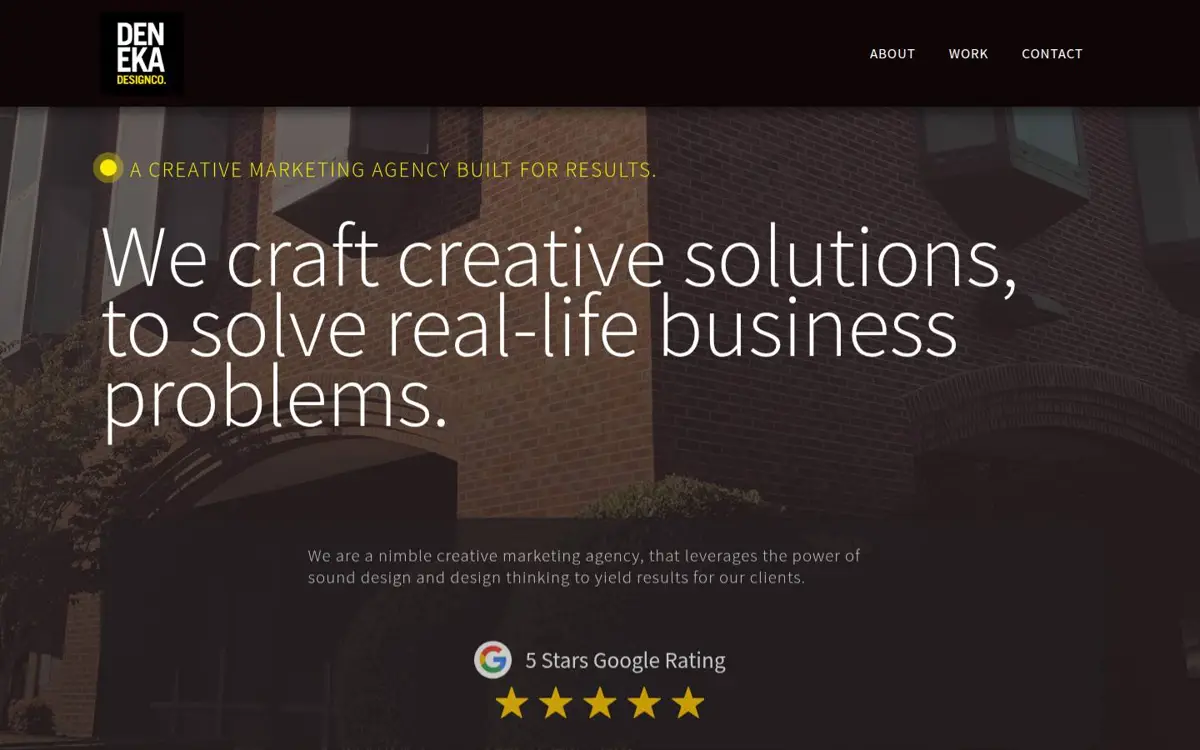 Homepage of DenekaDesignCo.