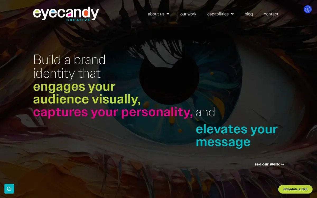 Homepage of EyeCandy Creative