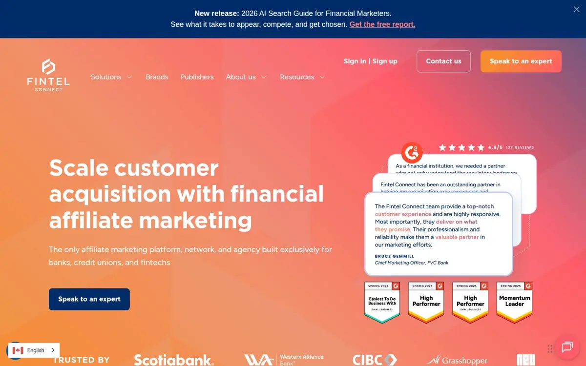Homepage of Fintel Connect