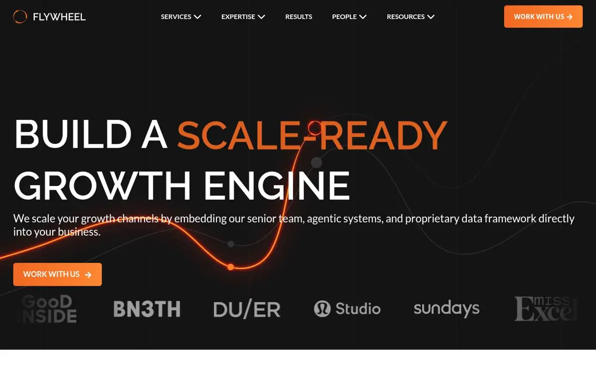 Homepage of Flywheel Digital