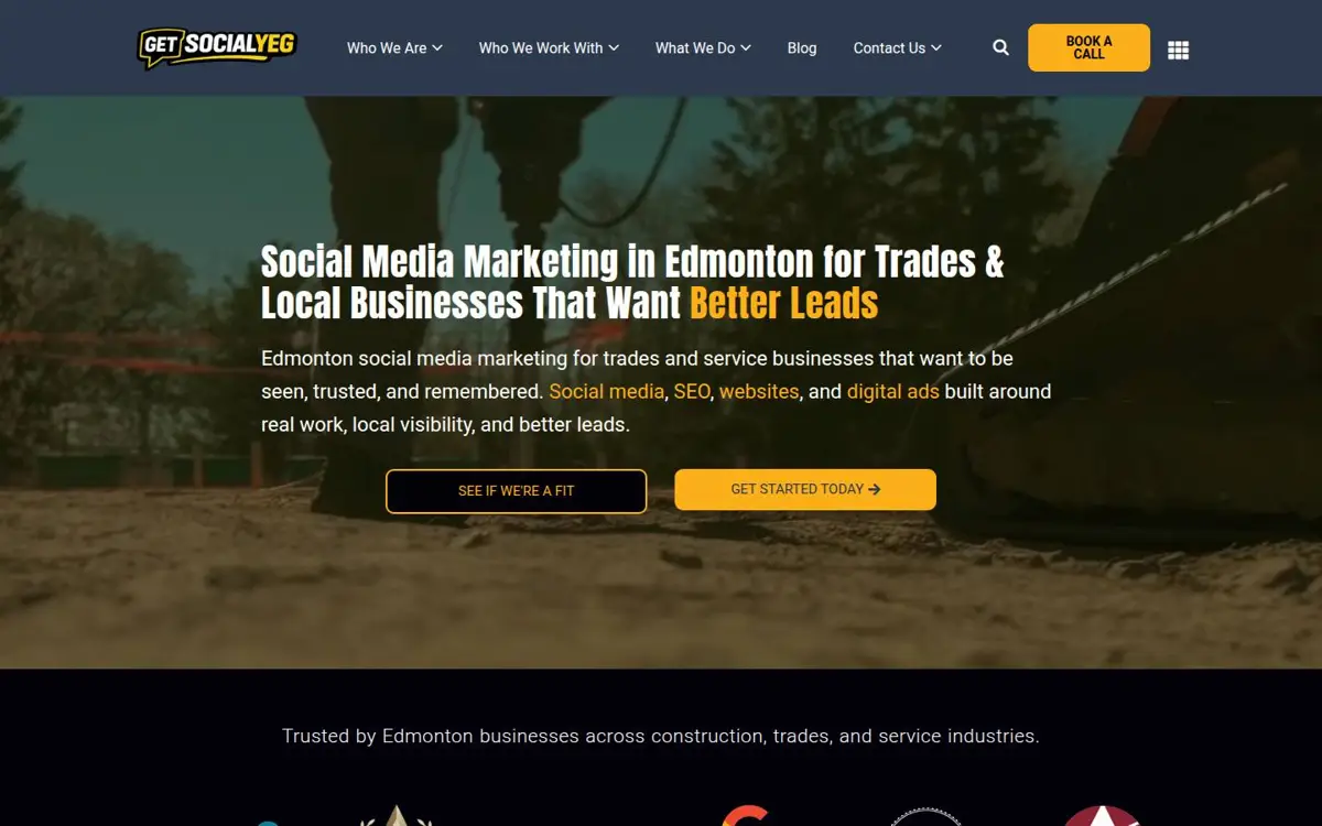 Homepage of Get Social YEG
