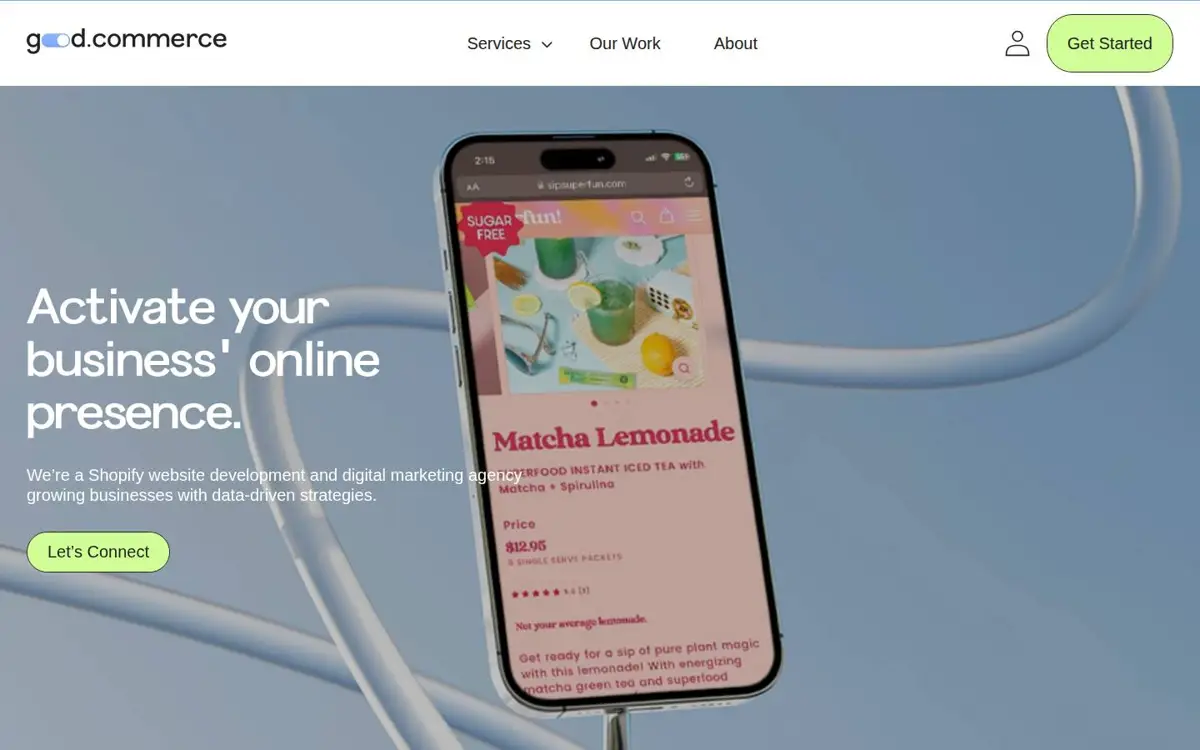 Homepage of Good Commerce