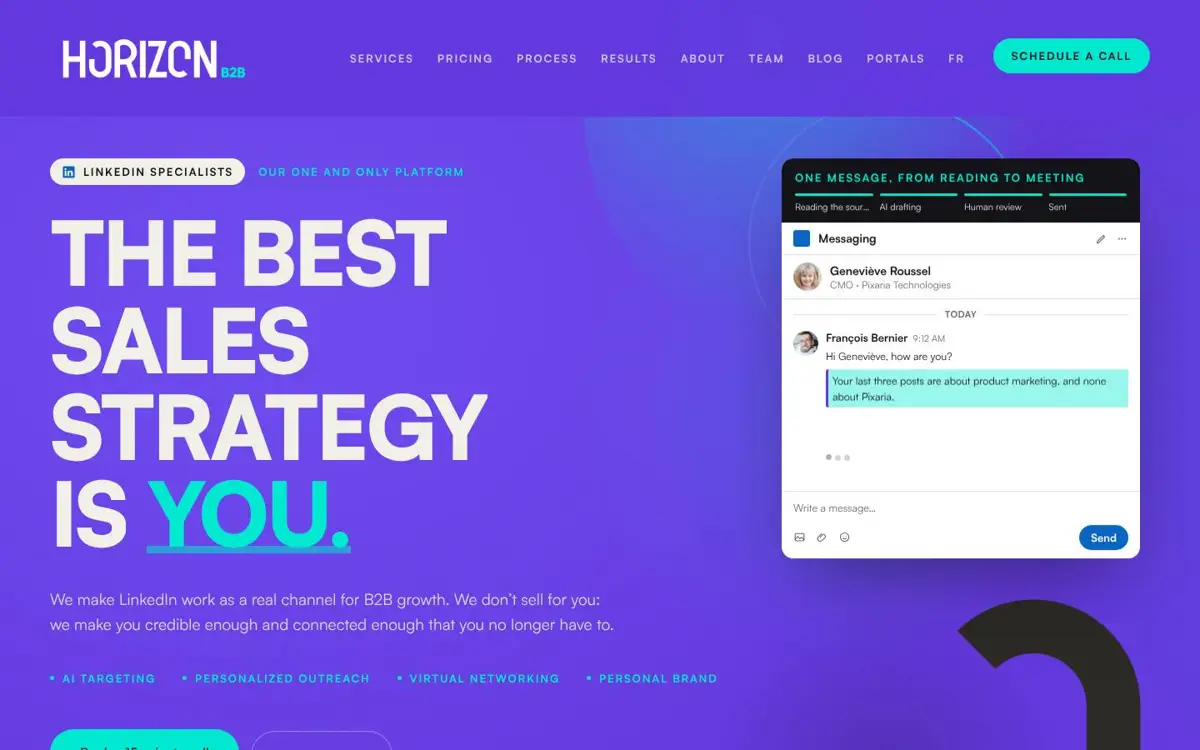 Homepage of Horizon B2B