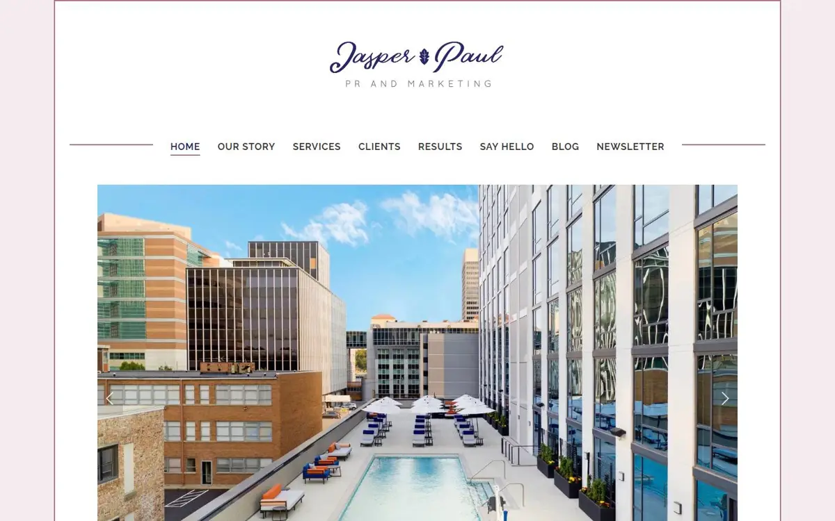 Homepage of Jasper Paul PR & Marketing