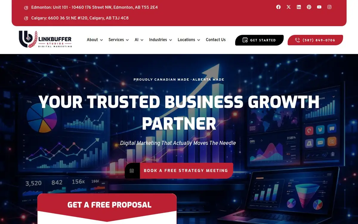 Homepage of LinkBuffer Studios