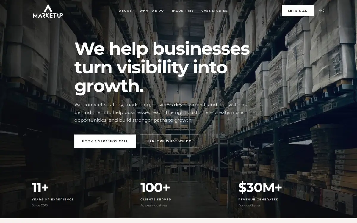 Homepage of Market Up