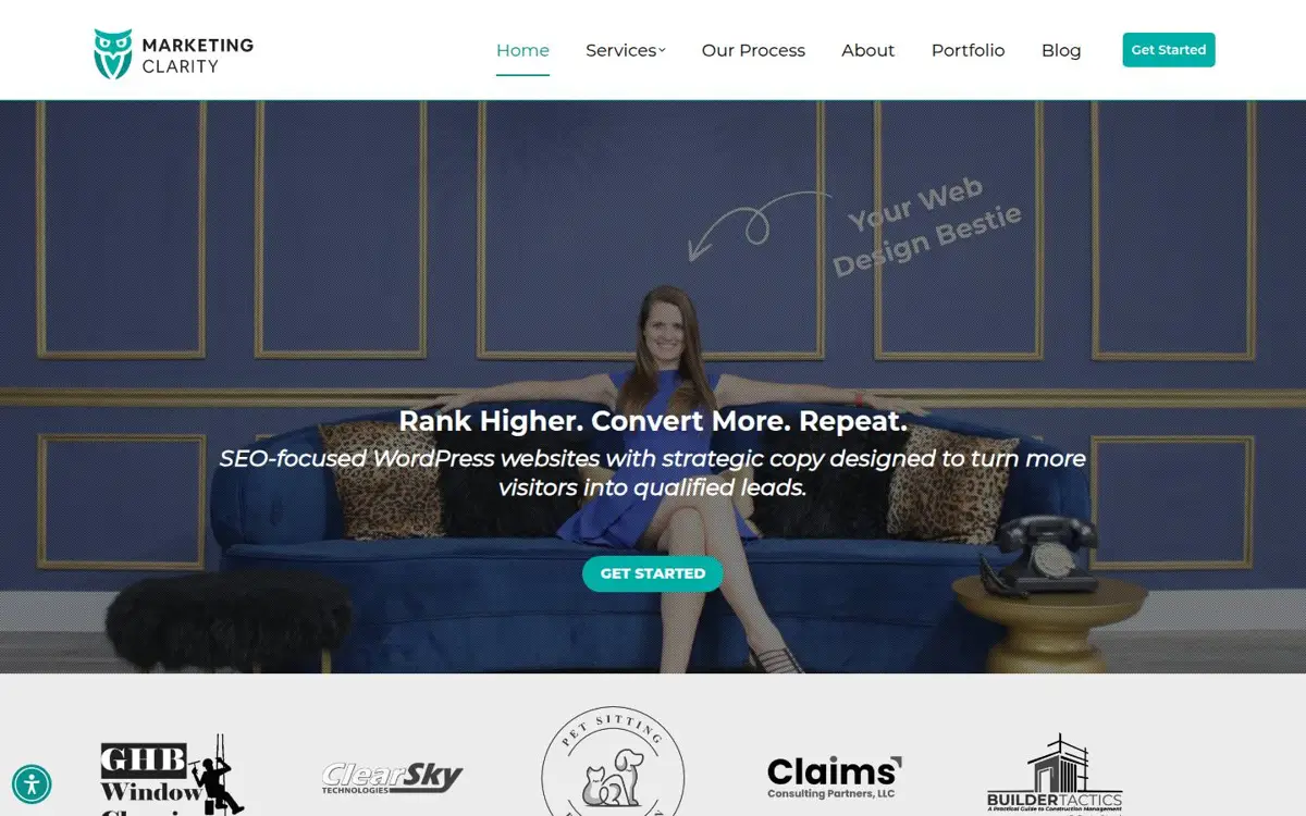 Homepage of Marketing Clarity, LLC.