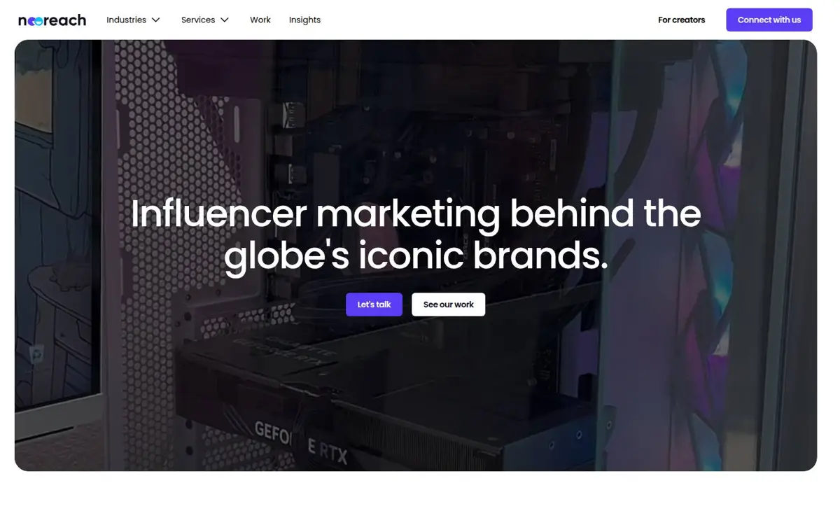 Homepage of NeoReach