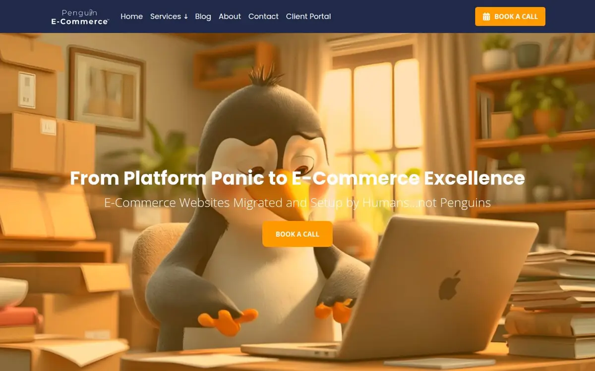 Homepage of Penguin E-Commerce