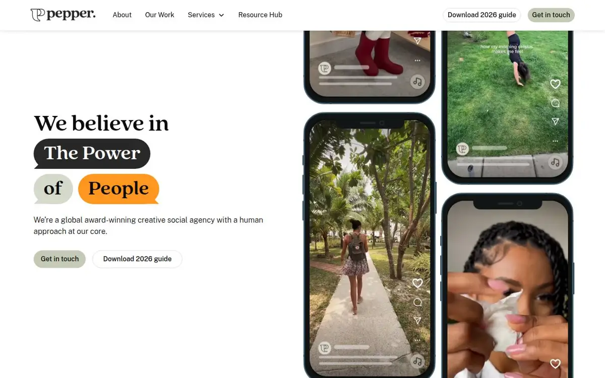 Homepage of Pepper