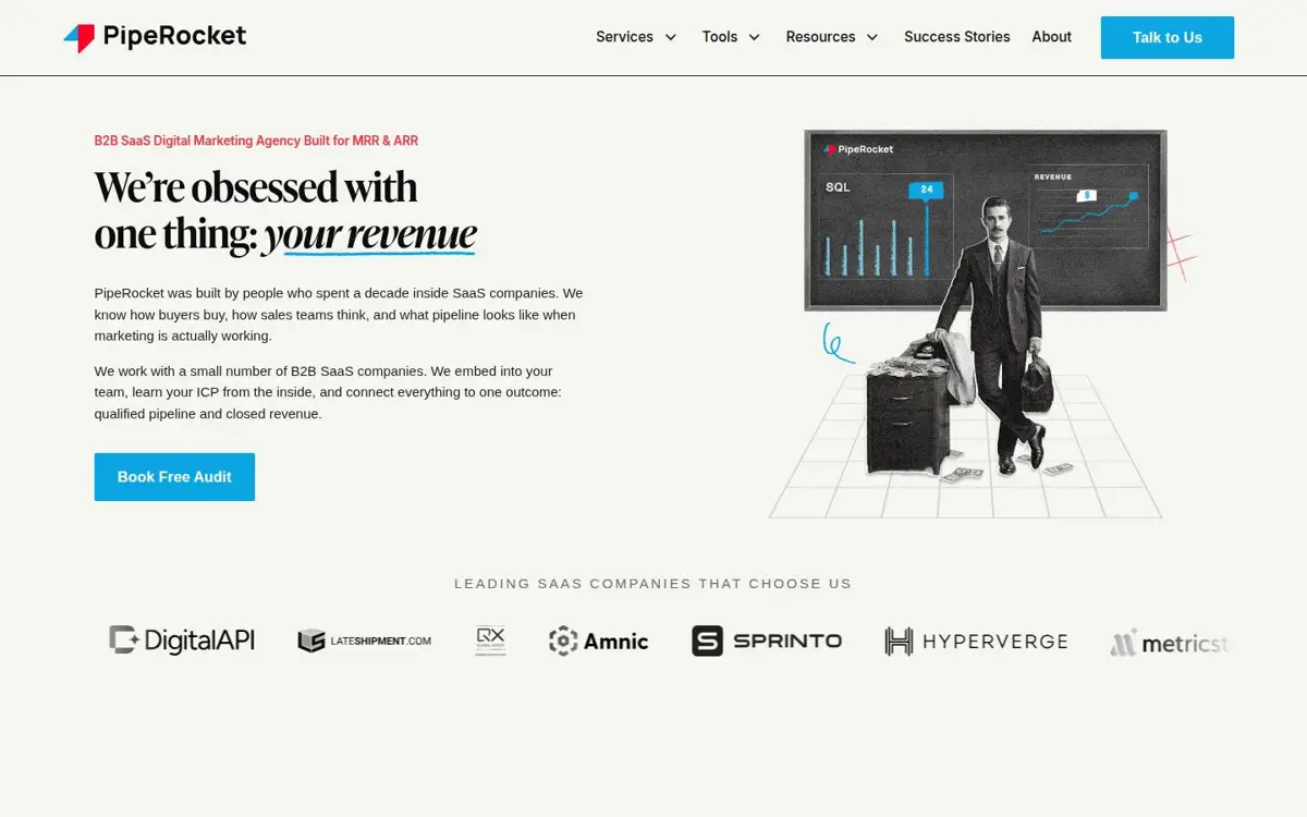 Homepage of PipeRocket Digital