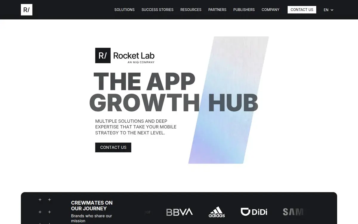 Homepage of Rocket Lab | Mobile App Growth