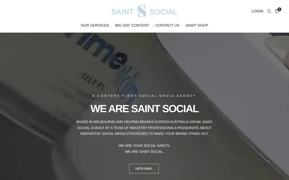 Homepage of Saint Social Agency