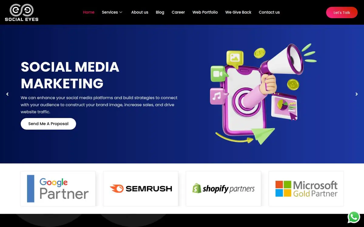 Homepage of Social Eyes